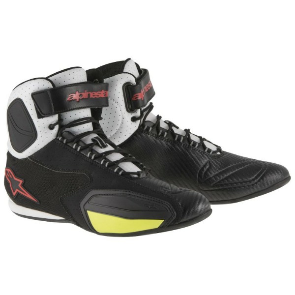 Alpinestars Faster Vented Black White Red Yellow Shoes | Custom Elements