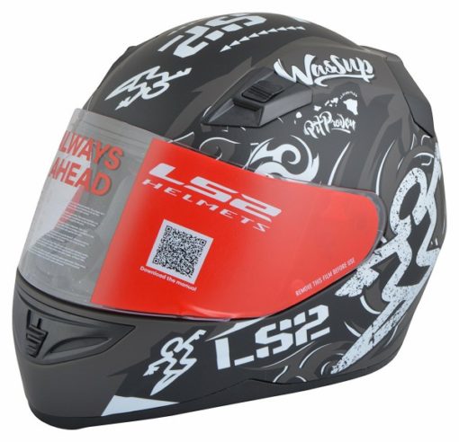 FF 391 Olympic Matt Black White Full Face Helmet side