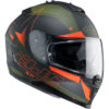HJC IS 17 Enver MC7F Matt Black Army green Orange Full Face Helmet 1