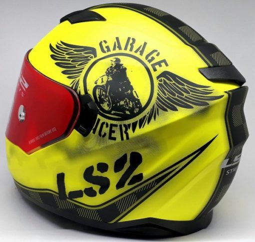 LS2 FF 320 Garage Matt Fluorescent Yellow Full Face Helmet 3