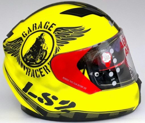 LS2 FF 320 Garage Matt Fluorescent Yellow Full Face Helmet 4