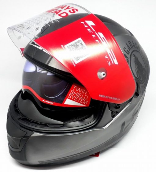 LS2 FF 320 Garage Matt Grey Black Full Face Helmet 3