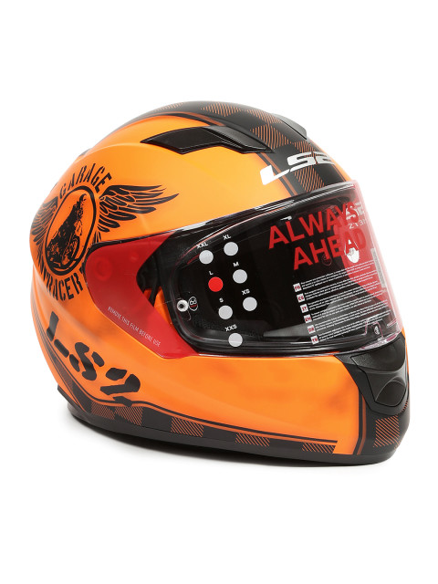 LS2 FF 320 Garage Matt Orange Black Full Face Helmet 2