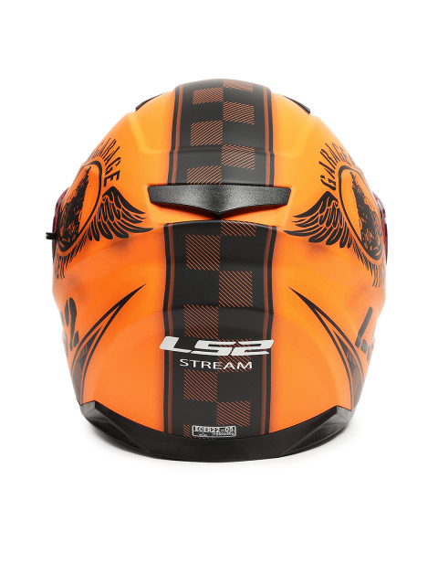 LS2 FF 320 Garage Matt Orange Black Full Face Helmet 4