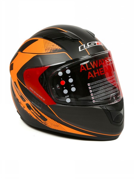 LS2 FF 320 Stinger Matt Black Orange Full Face Helmet 1