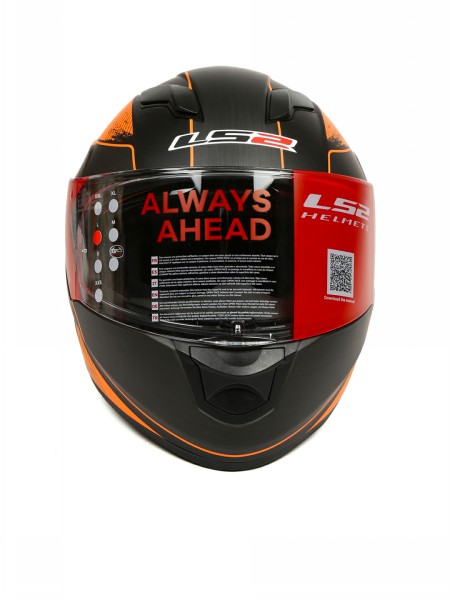 LS2 FF 320 Stinger Matt Black Orange Full Face Helmet 2