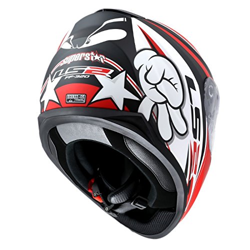 LS2 FF 320 Superstar Matt Red White Black Full Face Helmet 3