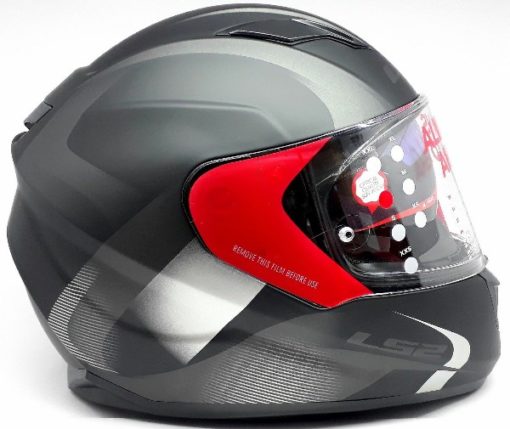 LS2 FF 320 Velvet Matt Black Grey Full Face Helmet 6