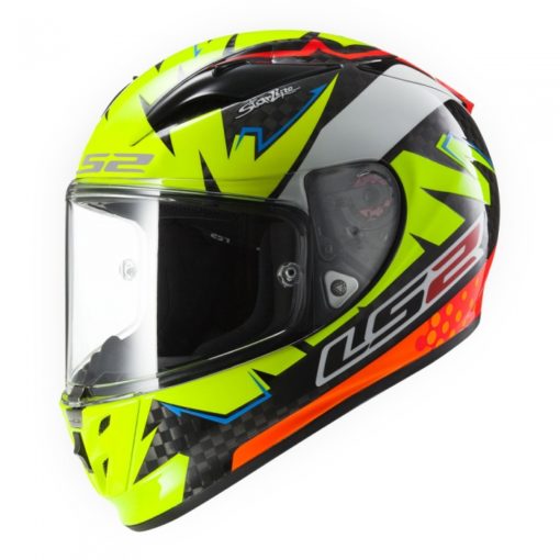 LS2 FF 323 Arrow r Isac Vinales Matt Fluorescent Yellow Orange Full Face Helmet 2