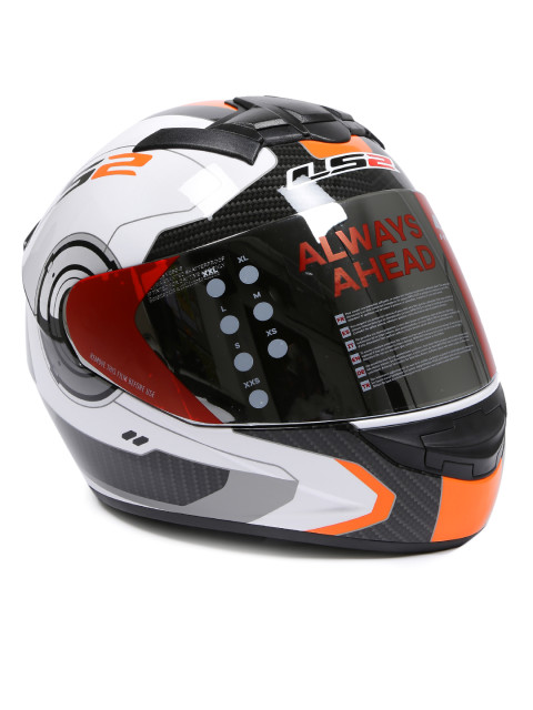 LS2 FF 352 Atmos Gloss White Orange Full Face Helmet 1