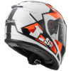 LS2 FF 390 Sergeant Matt White Red Orange Full Face Helmet front 3