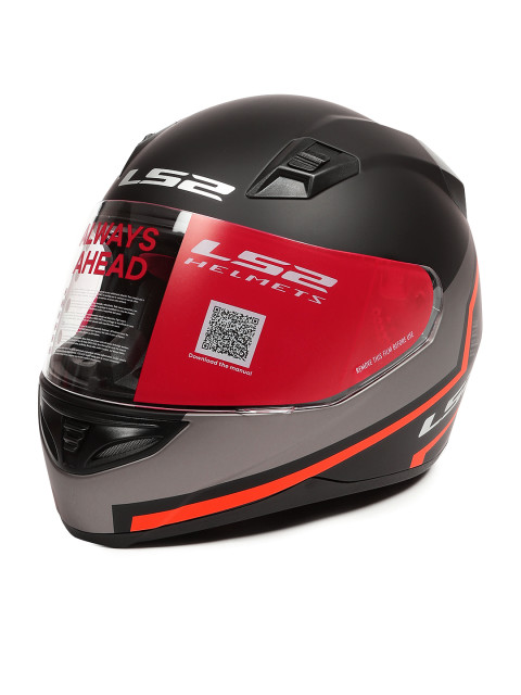 LS2 FF 391 Piston Matt Black Orange Full Face Helmet 3