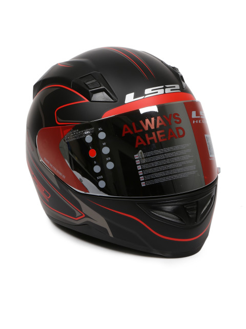 LS2 FF 391 Roller Matt Black Red Full Face Helmet 1