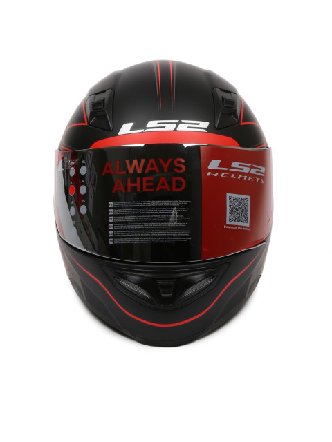 LS2 FF 391 Roller Matt Black Red Full Face Helmet 2
