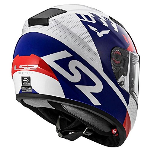 LS2 FF 397 Podium Matt White Blue Full Face Helmet 3
