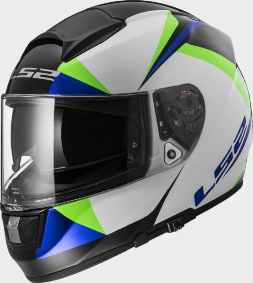 LS2 FF 397 Vector Gloss White Green blue Full Face Helmet