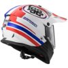 LS2 MX 436 Pioneer Quaterback Matt White Red Blue Motocross Helmet