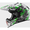 LS2 MX 437 Glitch Matt White Black Green Motocross Helmet