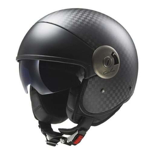 LS2 OF 597 Gloss Black Big Carbon Open Face Helmet
