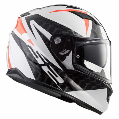 LS2 FF328 Stream Evo Commander Matt White Black Red Full Face Helmet 4