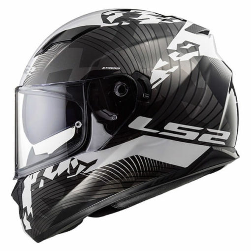 LS2 FF328 Stream Evo Hype Matt Black White Titanium Full Face Helmet 1