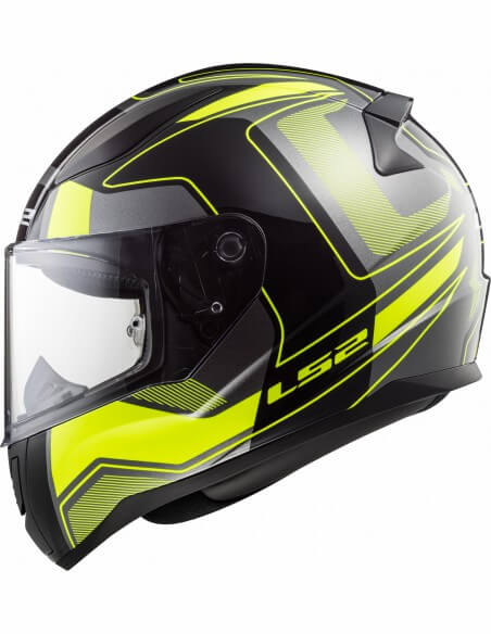 LS2 FF353 Rapid Carrera Matt Black H V Yellow Full Face Helmet 1