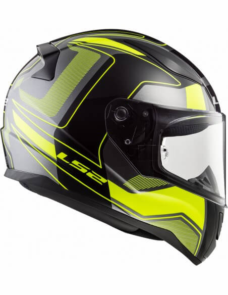 LS2 FF353 Rapid Carrera Matt Black H V Yellow Full Face Helmet 3