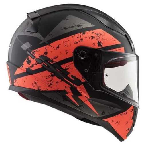 LS2 FF353 Rapid Deadbolt Matt Black Orange Full Face Helmet 3