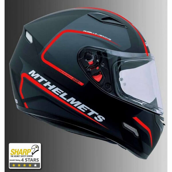 MT Mugello Jerome Matt Black Red Full Face Helmet Buy Online in India