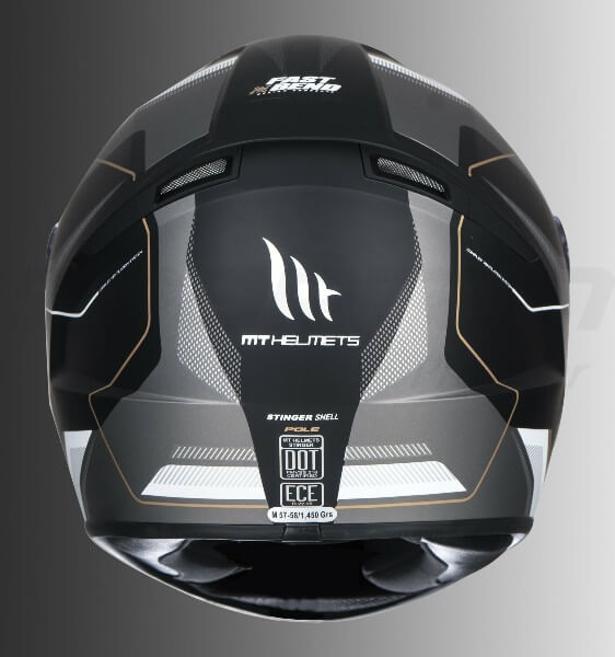 MT Stinger Pole Matt Black Gunmetal Gold Full Face Helmet Buy Online
