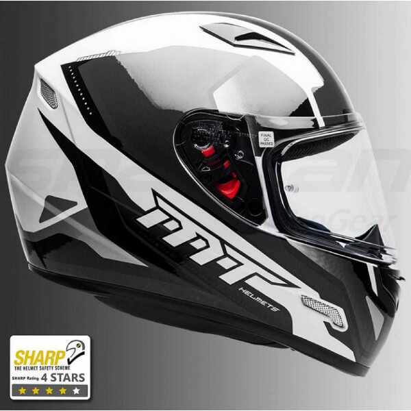 MT Mugello Airstream Gloss White Black Silver Full Face Helmet Buy