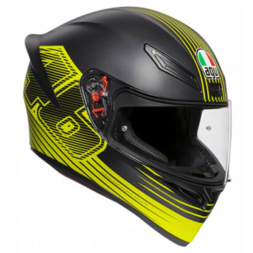 AGV K 1 Top Edge 46 Matt Black Yellow Full Face Helmet