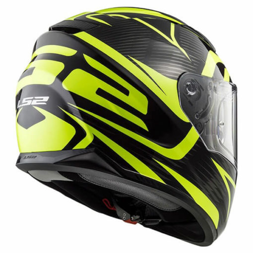 LS2 FF328 STREAM EVO JYNK MATT FLUORESCENT YELLOW Full face Helmet back