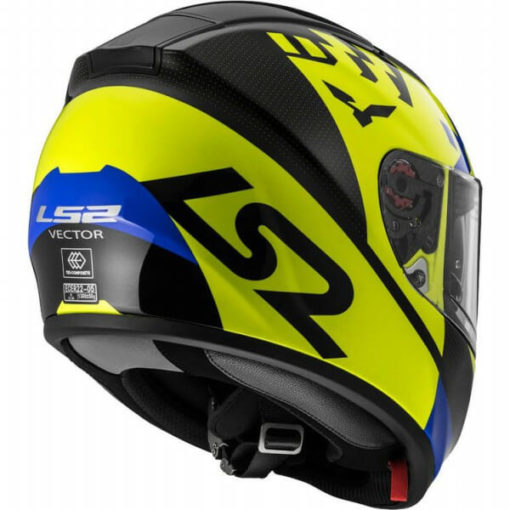 LS2 FF397 Podium Matt Yellow Full Face Helmet back