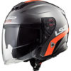 LS2 OF521 SMART MATT TITANIUM ORANGE open face helmet side