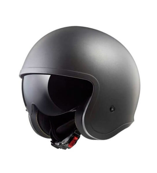 LS2 OF599 SOLID MATT BLACK OPEN FACE HELMET side