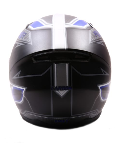 AXR 816 Carbon Matt Black Blue Grey Full Face Helmet1