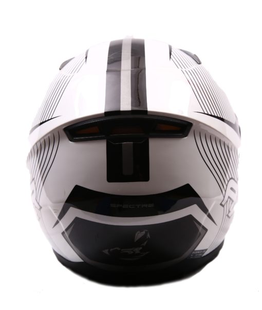 AXR 816 Spectre Gloss Black White Full Face Helmet1