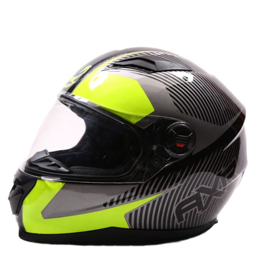 AXR 816 Spectre Gloss Grey Black Fluorescent Yellow Full Face Helmet