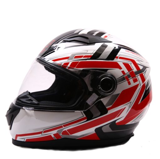 AXR 816 Velocity Gloss White Red Black Full Face Helmet