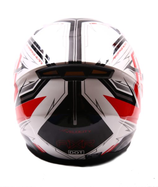 AXR 816 Velocity Gloss White Red Black Full Face Helmet1