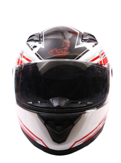 AXR 816 Velocity Gloss White Red Black Full Face Helmet2