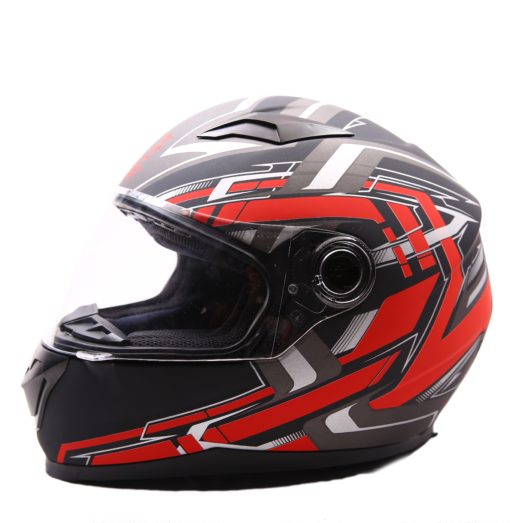 AXR 816 Velocity Matt Black Red Grey Full Face Helmet