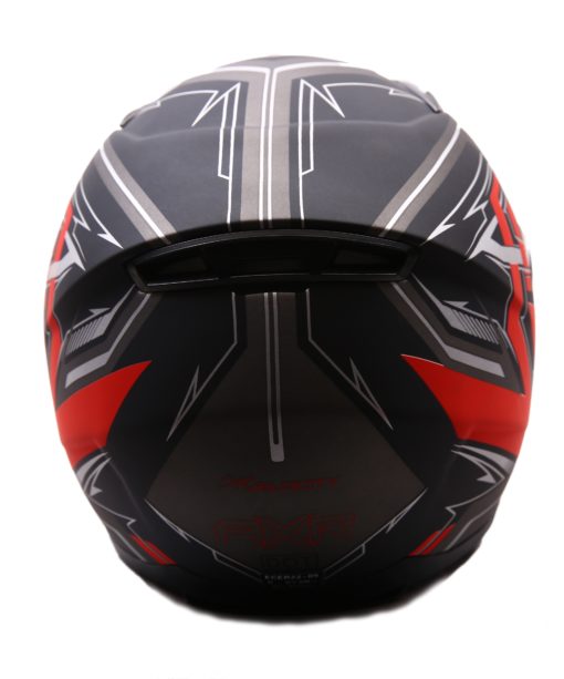 AXR 816 Velocity Matt Black Red Grey Full Face Helmet1