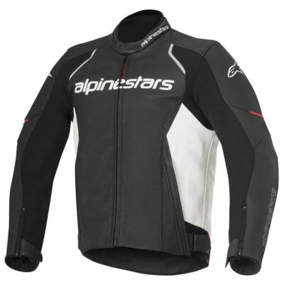 Alpinestars Devon Leather Black White Riding Jacket