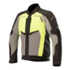 Alpinestars Durango Air Leather Black Dark Grey Fluorescent Yellow Riding Jacket