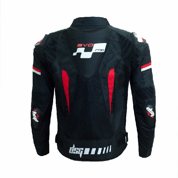 DSG Evo Pro Black Red Riding Jacket Custom Elements
