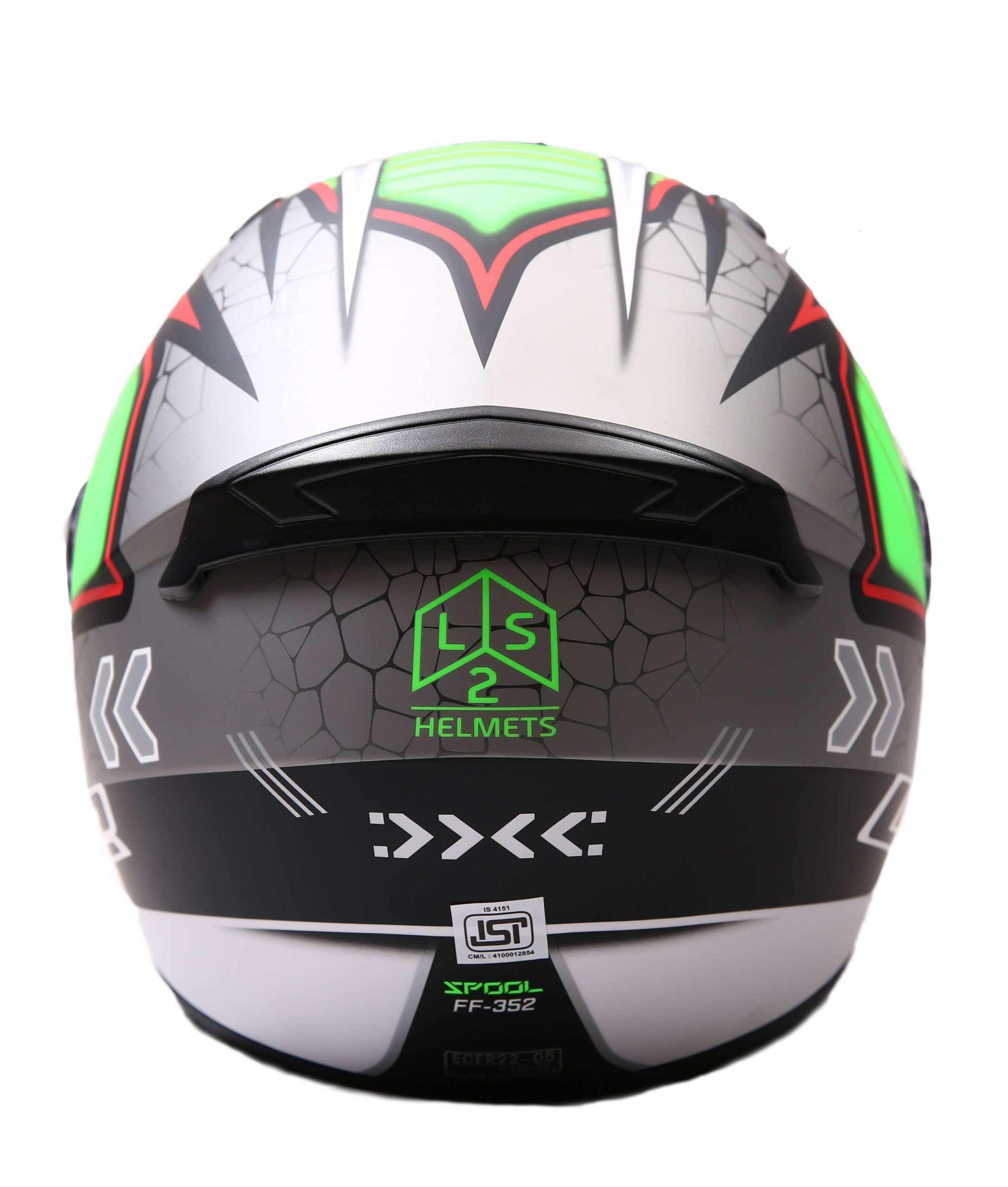 LS2 FF352 Spool Matt White Green Grey Full Face Helmet 2