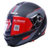 LS2 FF386 Midnight Matt Black Red Flip Up Helmet1