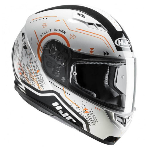 HJC CS 15 Safa MC7 Matt White Orange Black Full Face Helmet